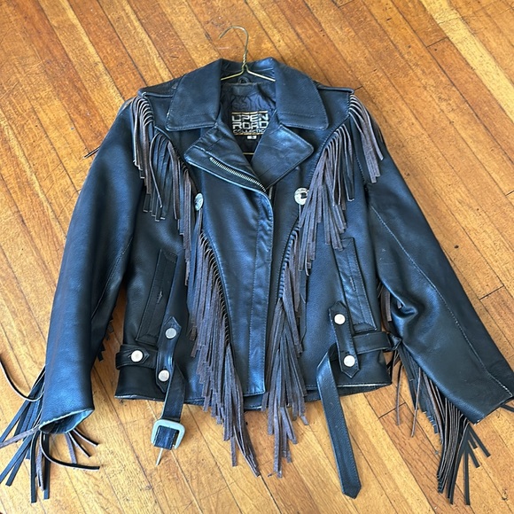 Vintage Open Road Collection Black Leather Jacket, Size Small - Picture 2 of 11